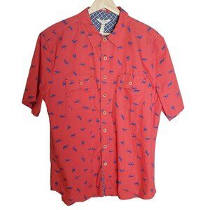 Matilda Jane Button Up High Horse Shirt Mens Large Red Blue Western New with tag